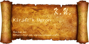 Kirják Ugron névjegykártya